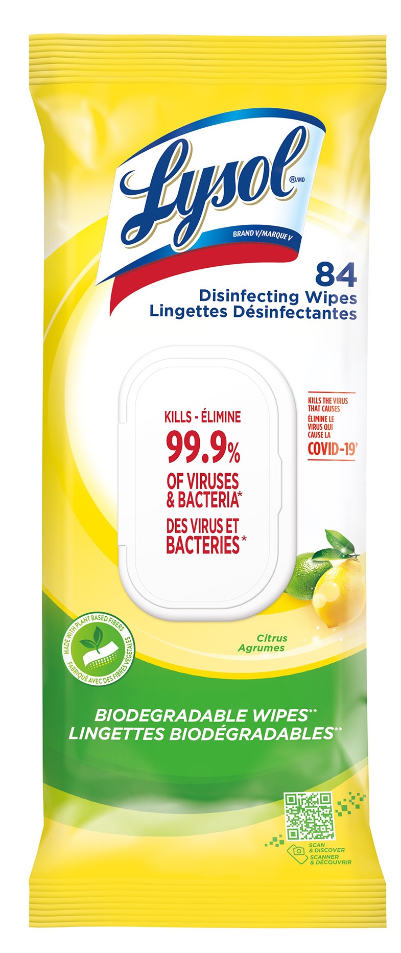 LYSOL Disinfecting Wipes  Citrus Flat Pack Canada
